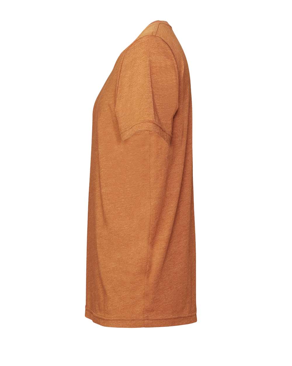 Bella + Canvas 3001 heather autumn t-shirt, side view