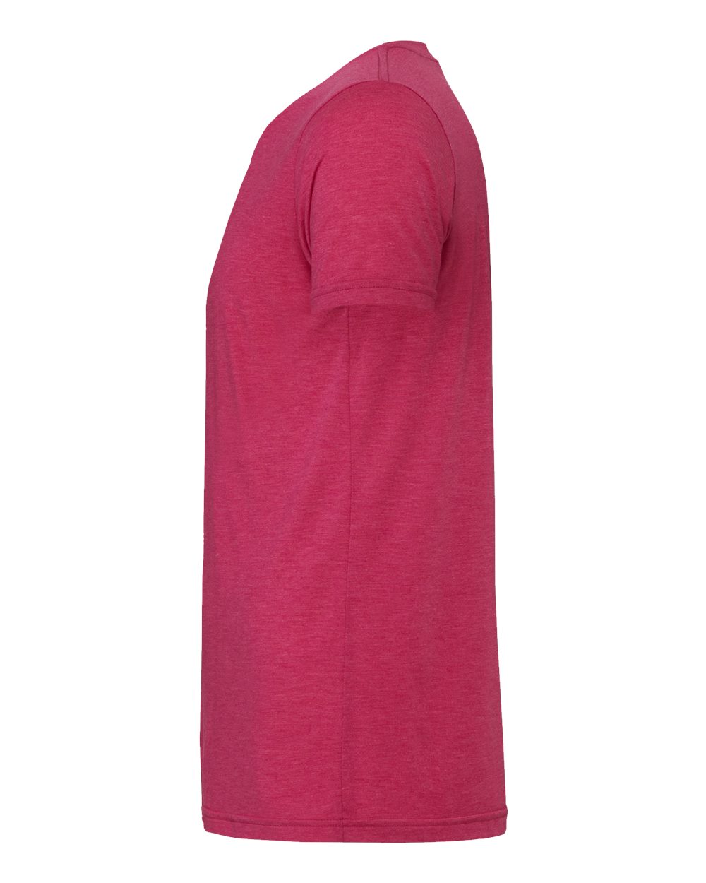 Bella + Canvas 3001 heather raspberry t-shirt, side view