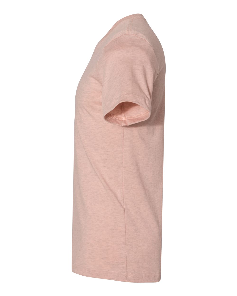 Bella + Canvas 3001 heather prism peach t-shirt, side view