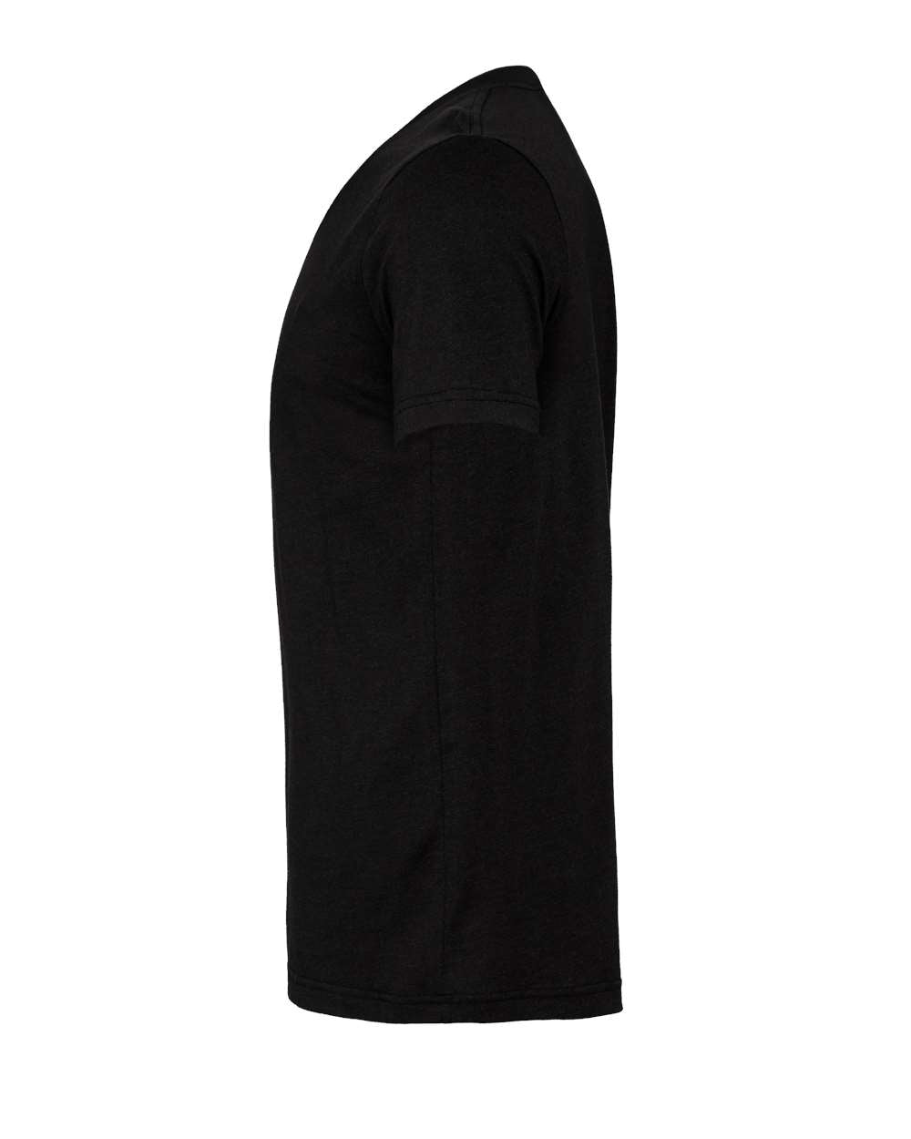 Bella + Canvas 3001 black heather t-shirt, side view