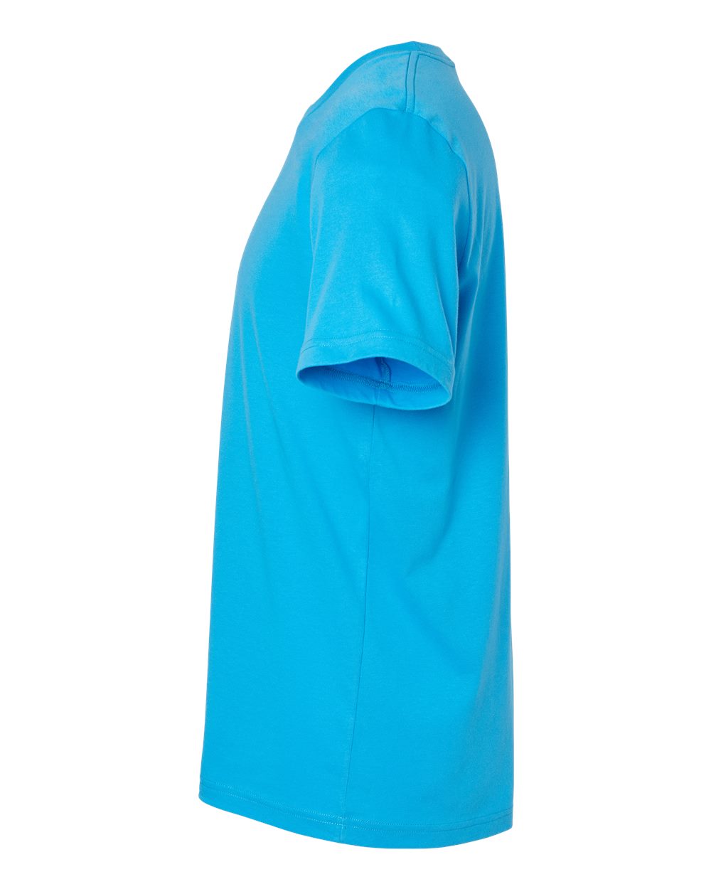 Bella + Canvas 3001 neon blue t-shirt, side view