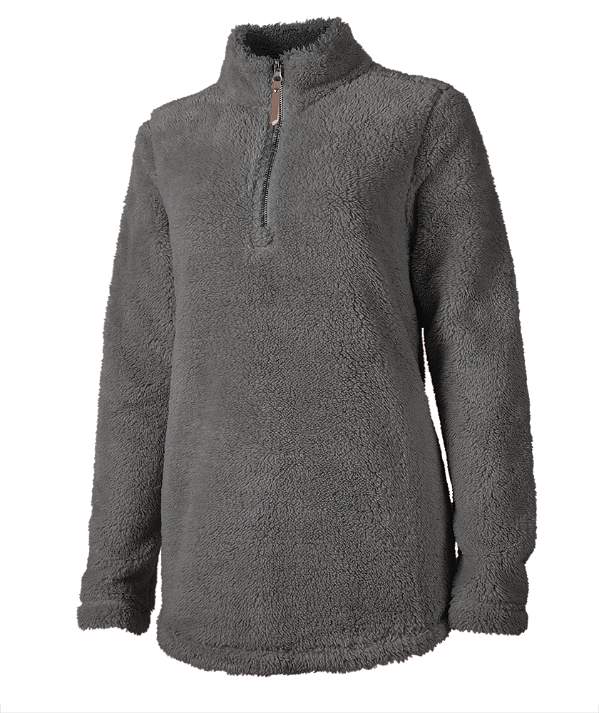 Gray Charles River Newport fleece pullover with a half-zip and no visible embroidery.
