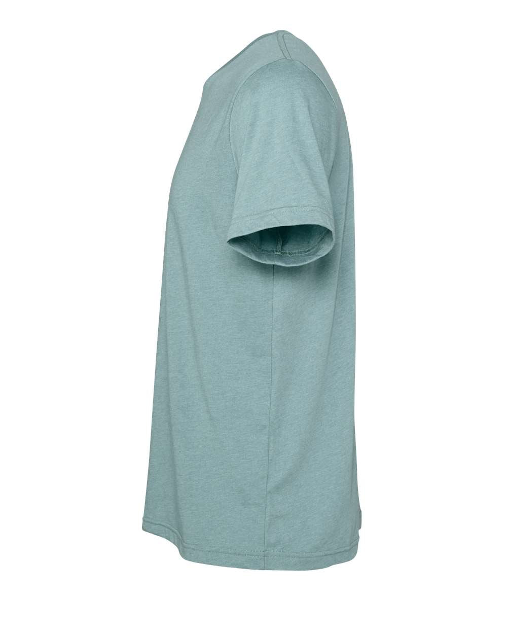 Bella + Canvas 3001 heather blue lagoon t-shirt, side view