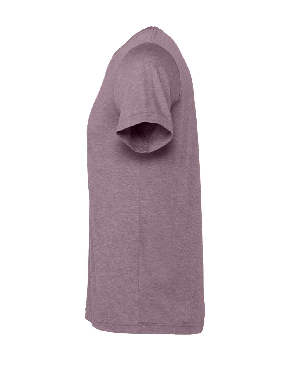 Bella + Canvas 3001 heather purple t-shirt, side view
