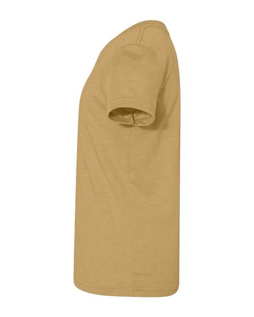 Bella + Canvas 3001 mustard cotton t-shirt, side view
