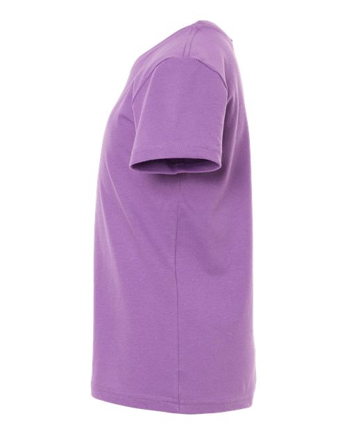 Bella + Canvas 3001 royal purple cotton t-shirt, side view