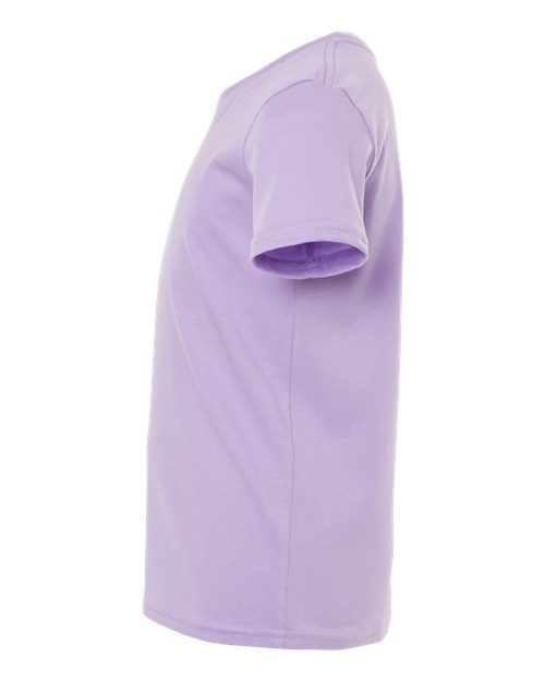 Bella + Canvas 3001 dark lavender cotton t-shirt, side view