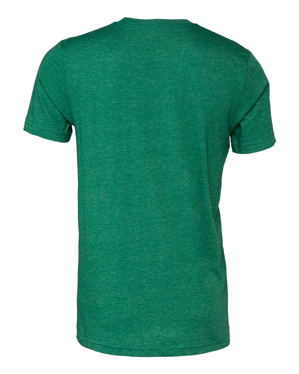 Bella + Canvas 3001 heather grass green t-shirt, back view