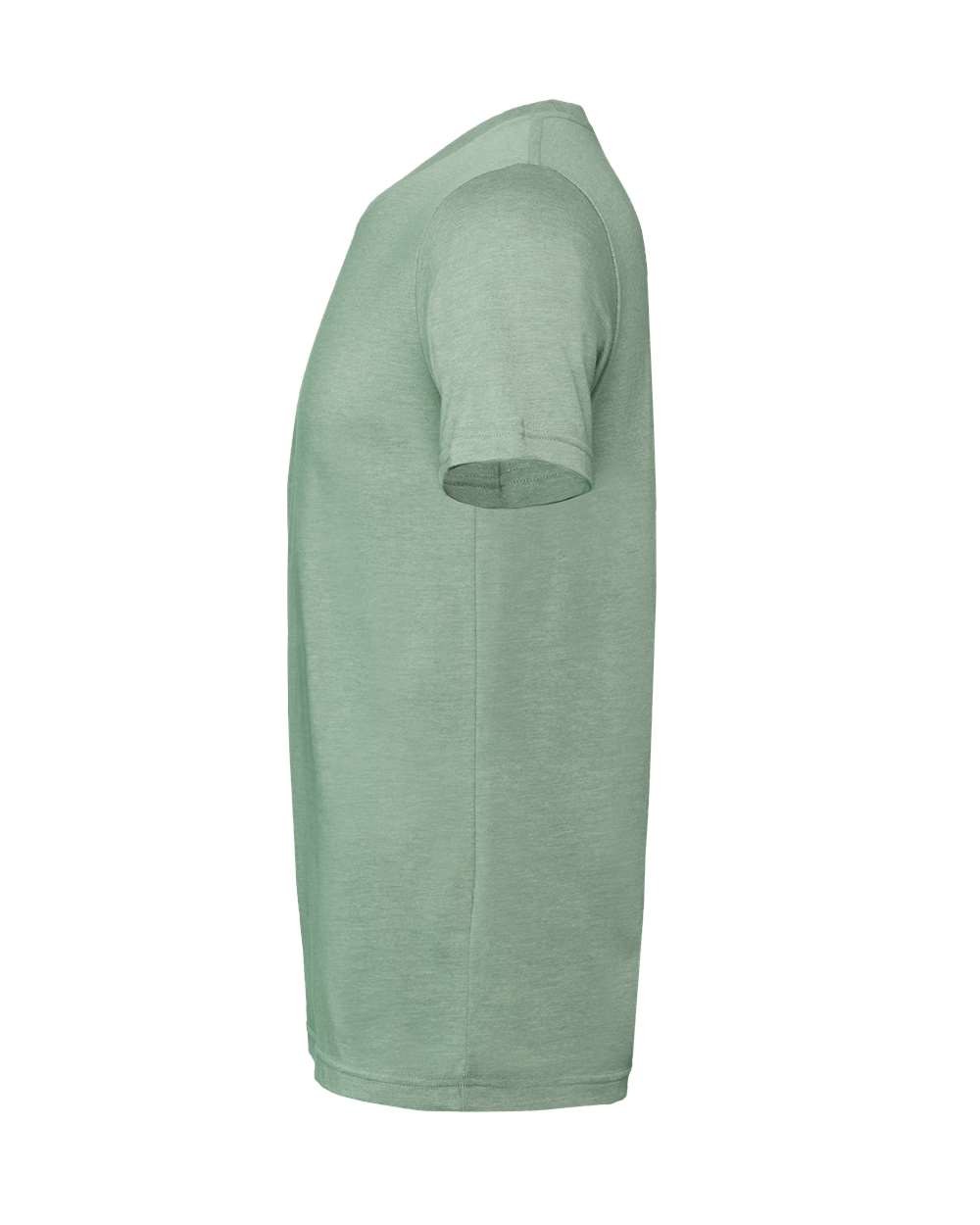 Bella + Canvas 3001 heather sage t-shirt, side view