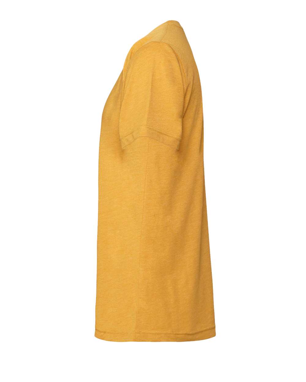 Bella + Canvas 3001 heather mustard t-shirt, side view