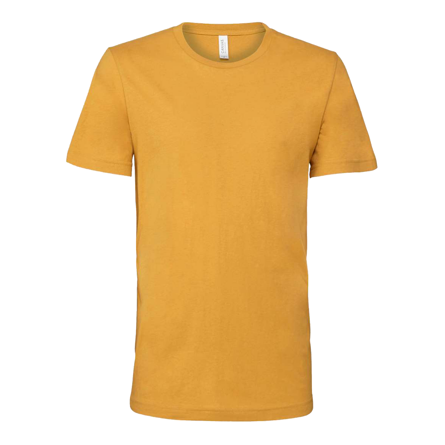Bella + Canvas 3001 mustard cotton t-shirt, front view