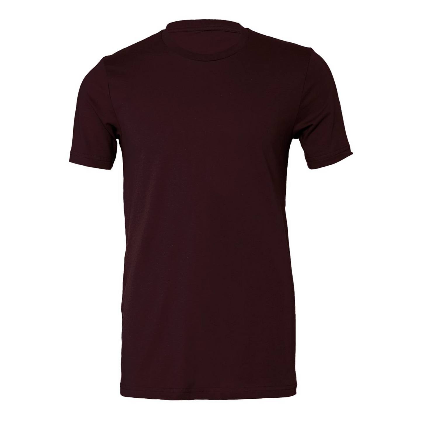Bella + Canvas 3001 oxblood black cotton t-shirt, front view