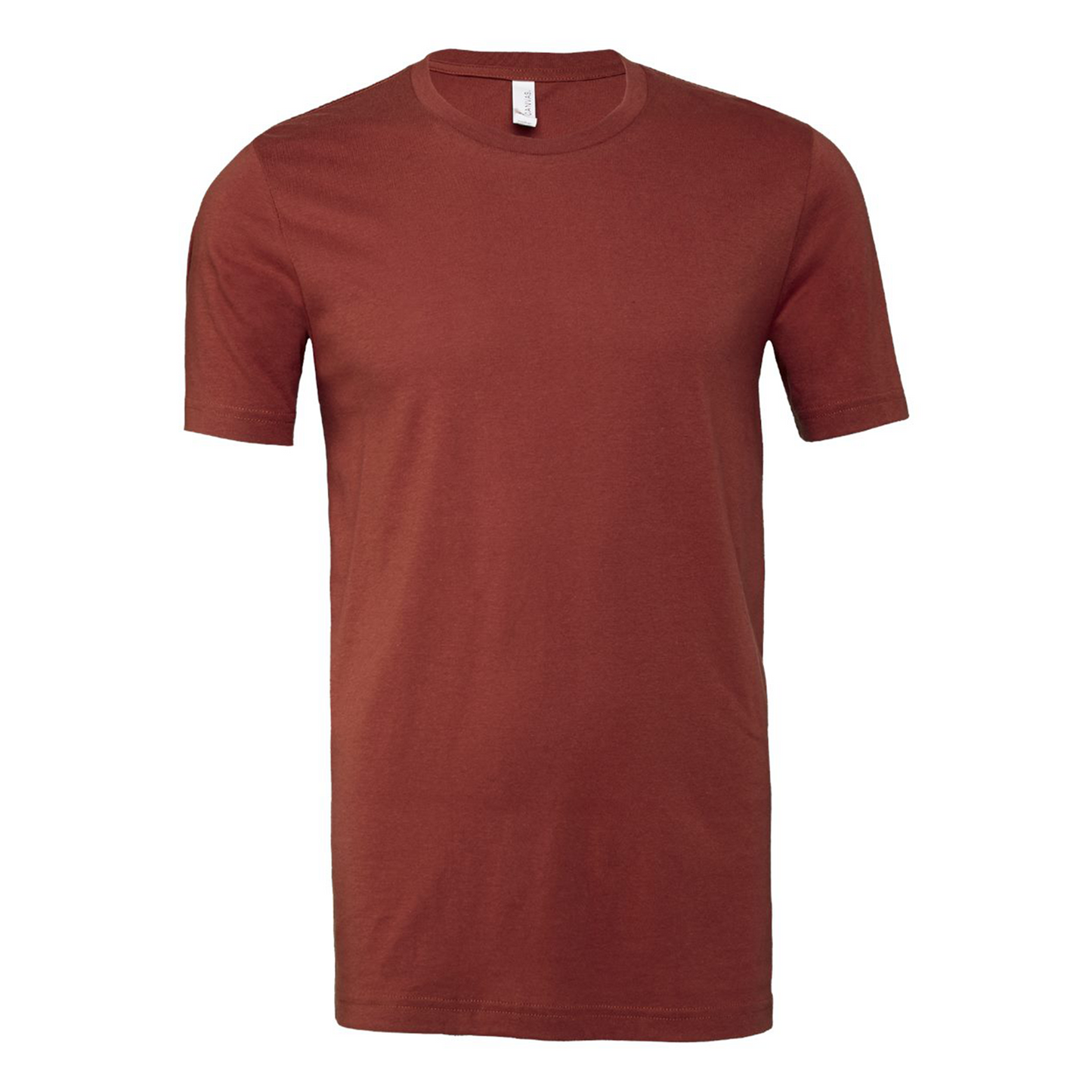 Bella + Canvas 3001 rust cotton t-shirt, front view