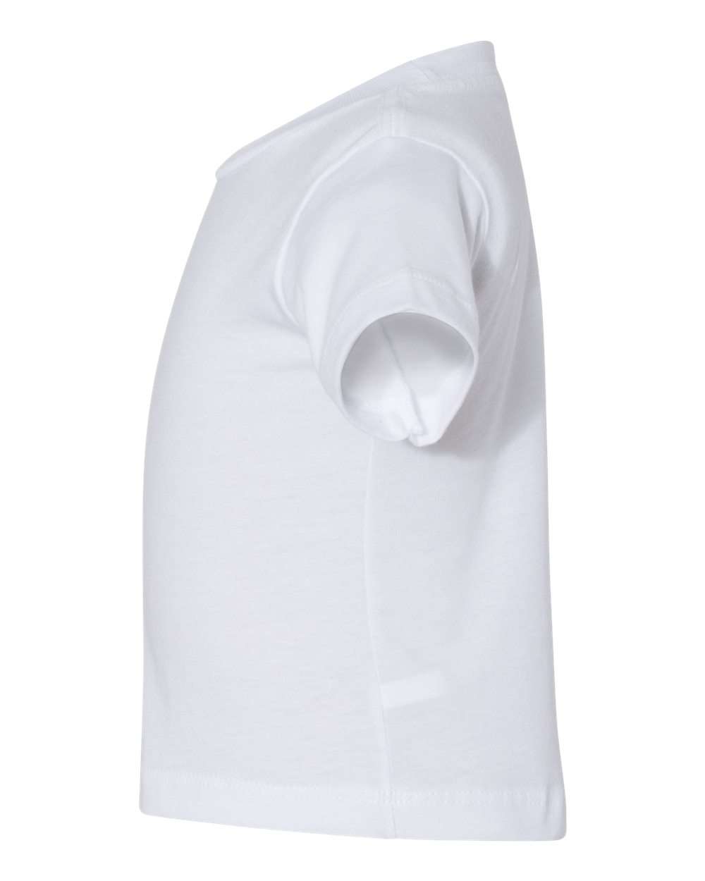 Bella + Canvas 3001 white infant cotton t-shirt, side view