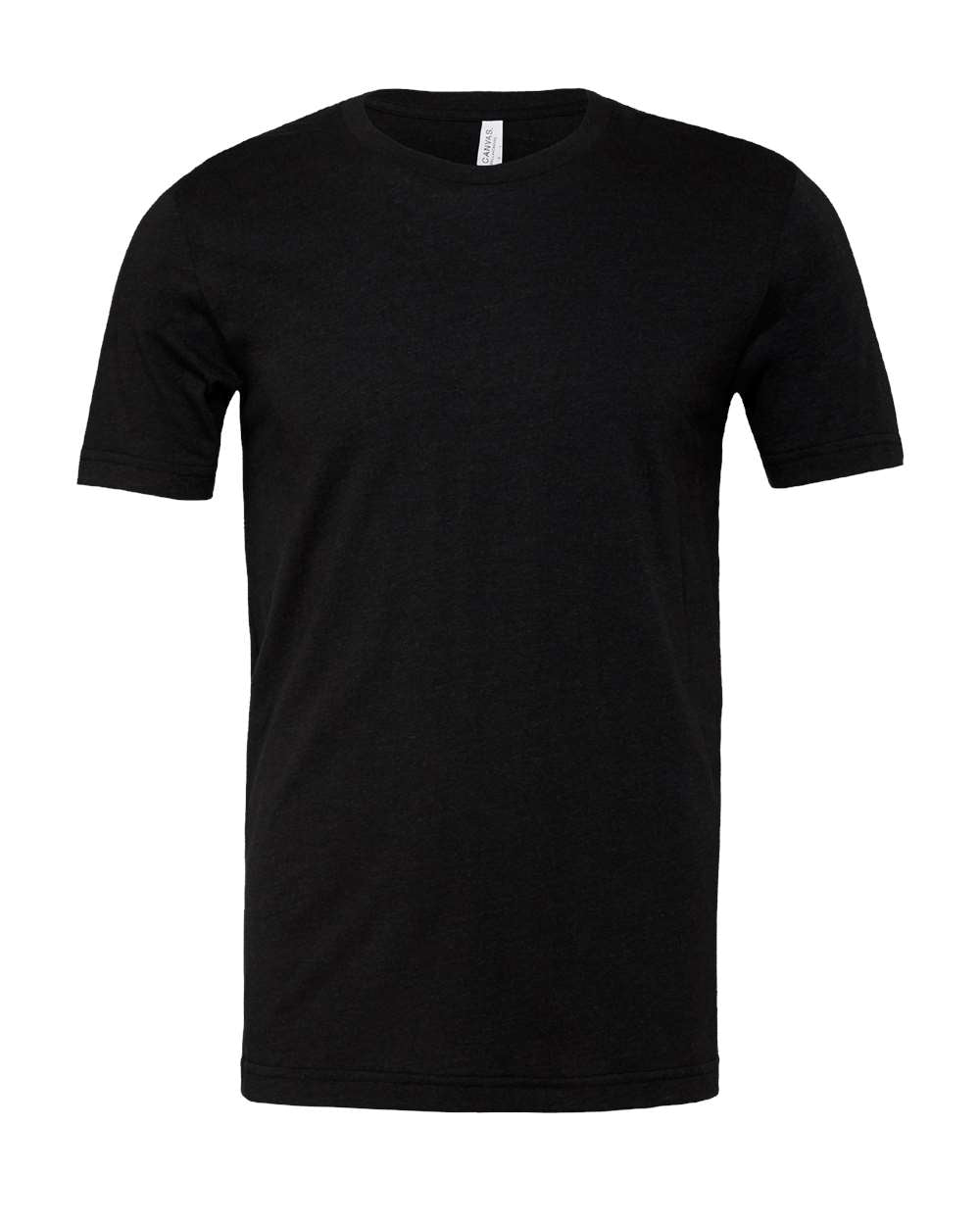 Bella + Canvas 3001 black heather cotton t-shirt, front view