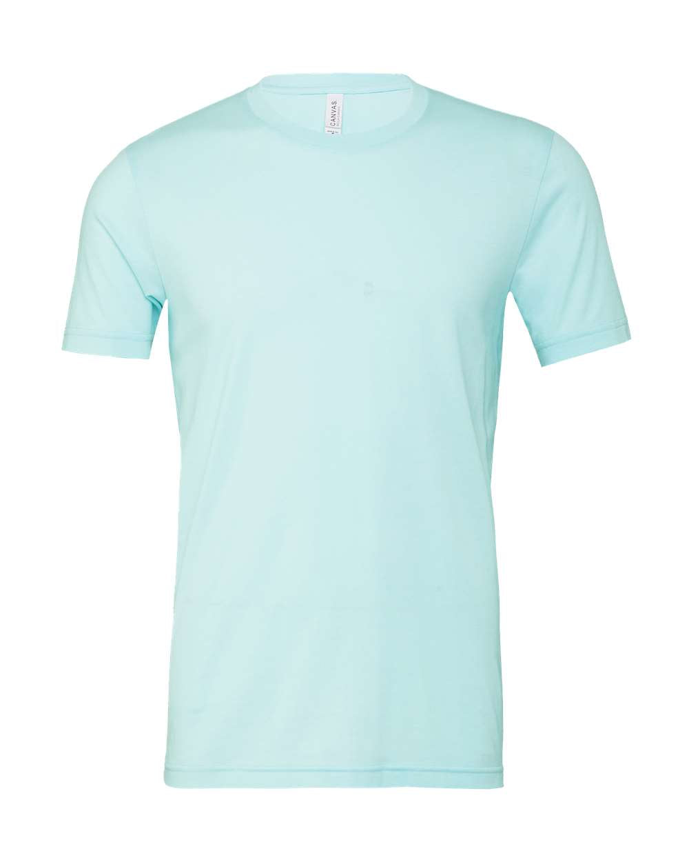 Bella + Canvas 3001 heather ice blue cotton t-shirt, front view