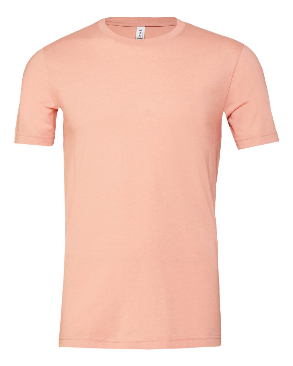 Bella + Canvas 3001 heather peach cotton t-shirt, front view