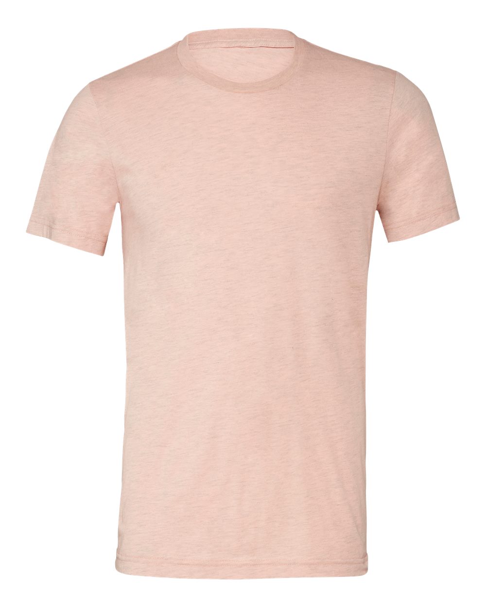 Bella + Canvas 3001 heather prism peach cotton t-shirt, front view