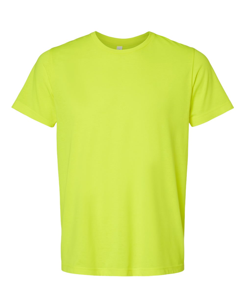 Bella + Canvas 3001 neon yellow cotton t-shirt, front view