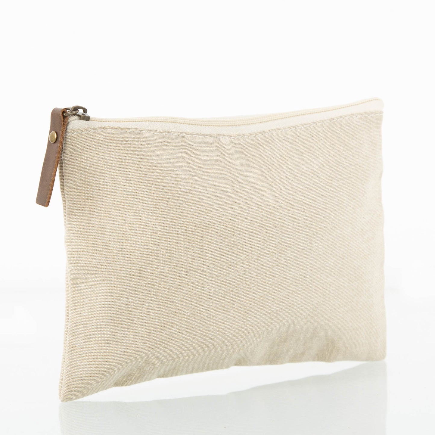 Personalized Canvas Cosmetic Bag for Beauty on the Go, Jute alternate view 1