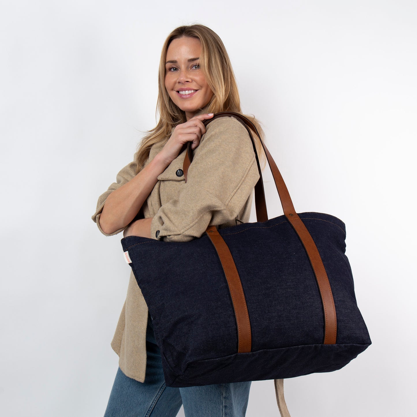 Personalized Heritage Denim Weekender Bag for Short Getaways, Dark Denim alternate view 4