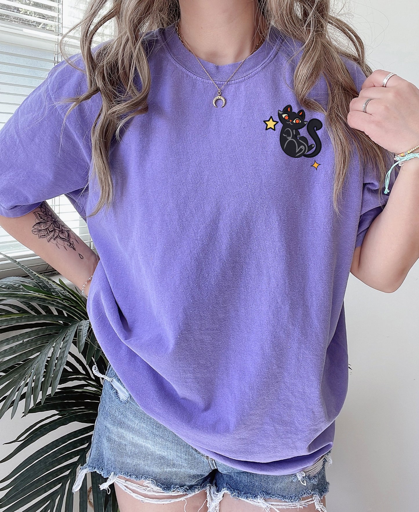 Cute Black Cat Short / Long Sleeve Shirt Design
