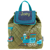 Stephen Joseph Embroidered Quilted Backpack for Toddlers, Train