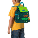 Stephen Joseph Embroidered Quilted Backpack for Toddlers, Green Dino