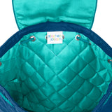 Stephen Joseph Embroidered Quilted Backpack for Toddlers, Blue Shark