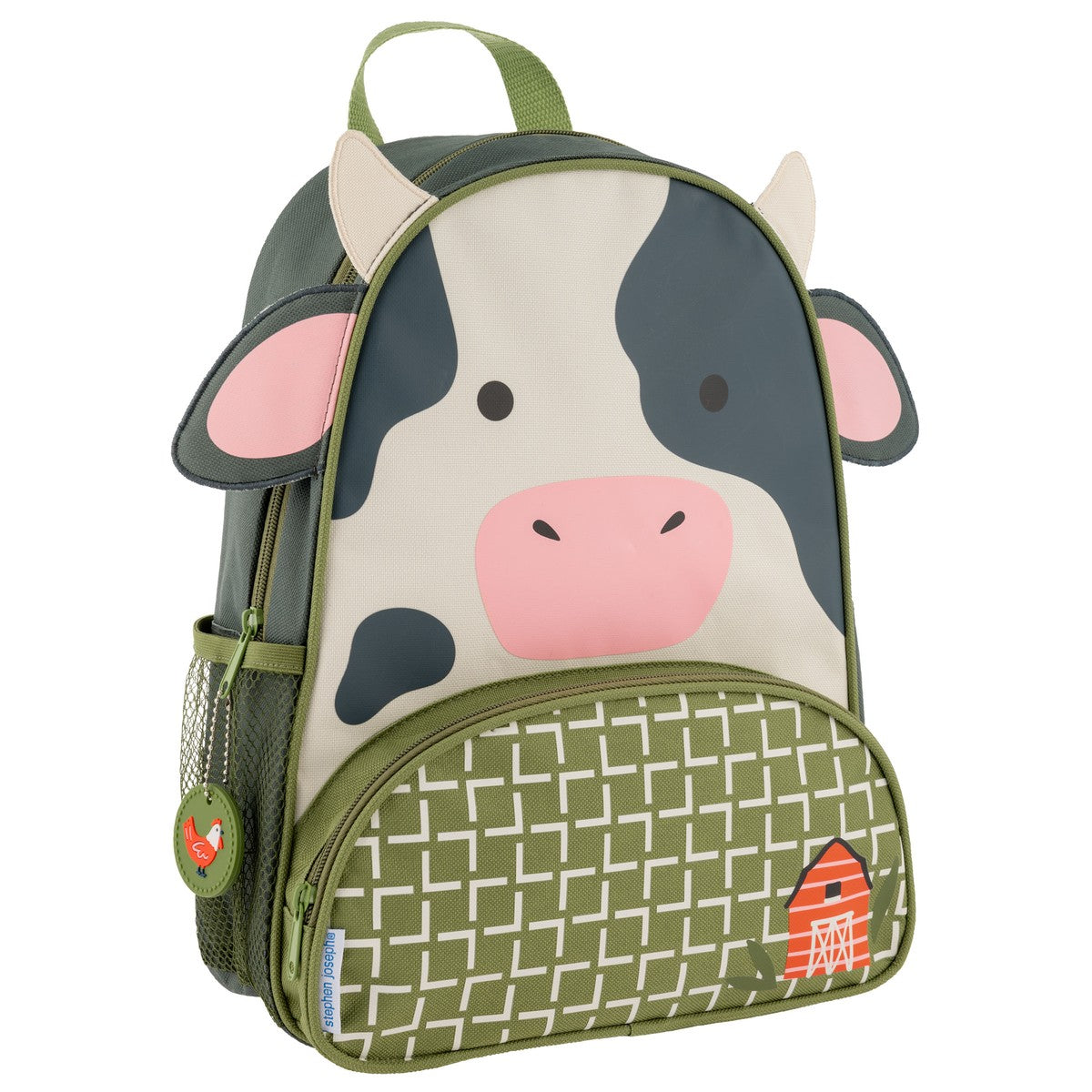 Cow Stephen Joseph Sidekick Backpack front view with personalized name embroidery