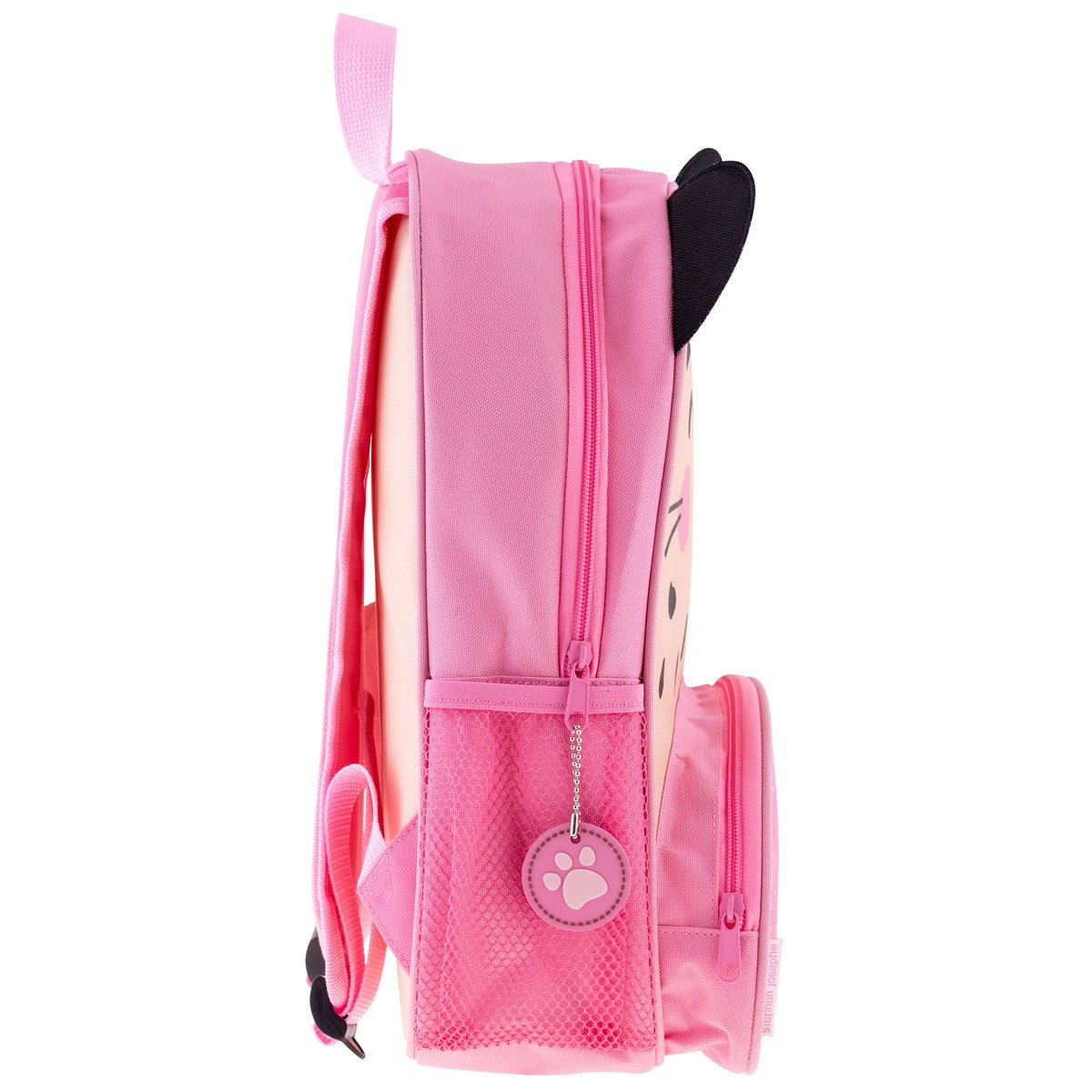 Leopard Stephen Joseph Sidekick Backpack detail showing cushioned adjustable straps