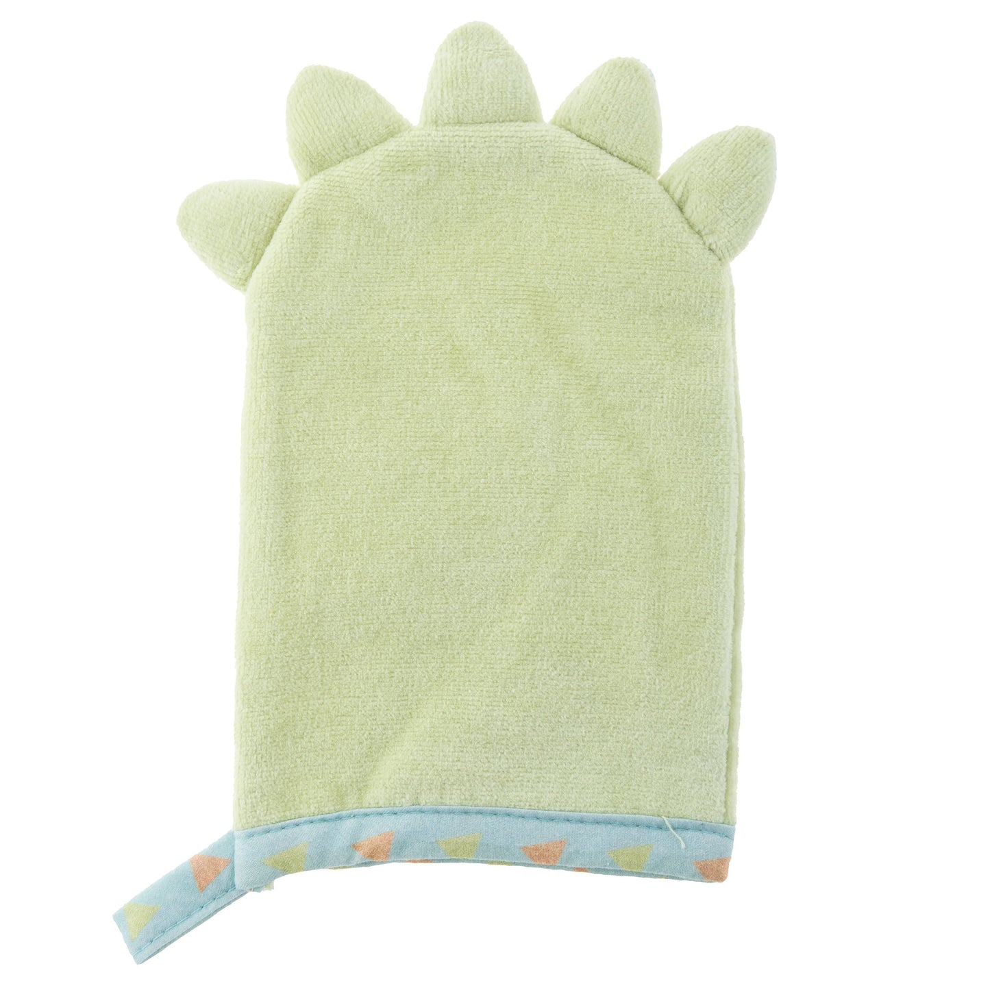 Personalized Dinosaur baby bath mitt by Stephen Joseph, Dinosaur bath mitt detail view