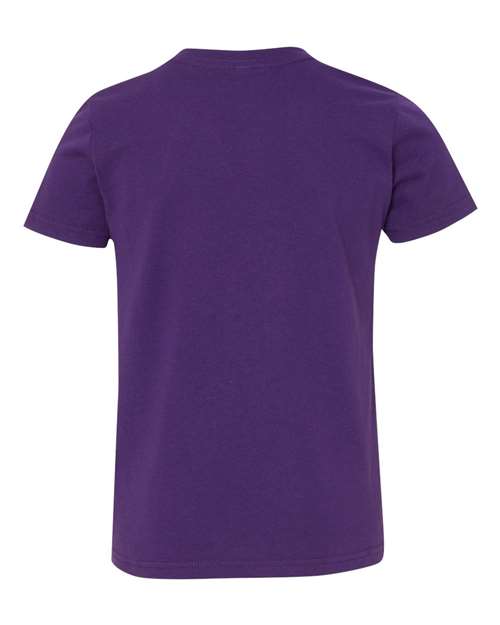Bella + Canvas 3001 team purple cotton t-shirt, back view