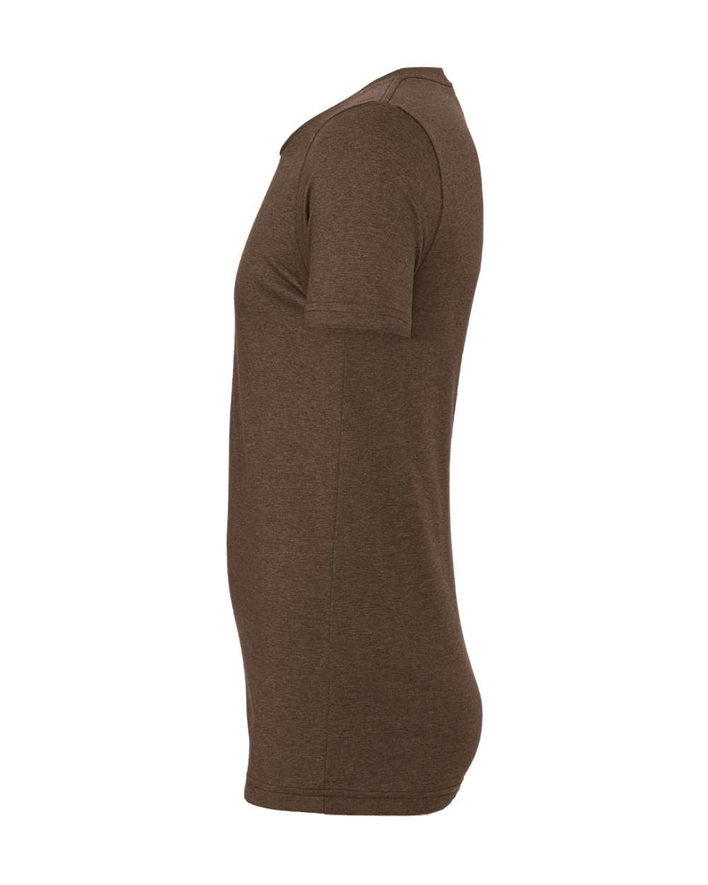 Bella + Canvas 3001 heather brown t-shirt, side view