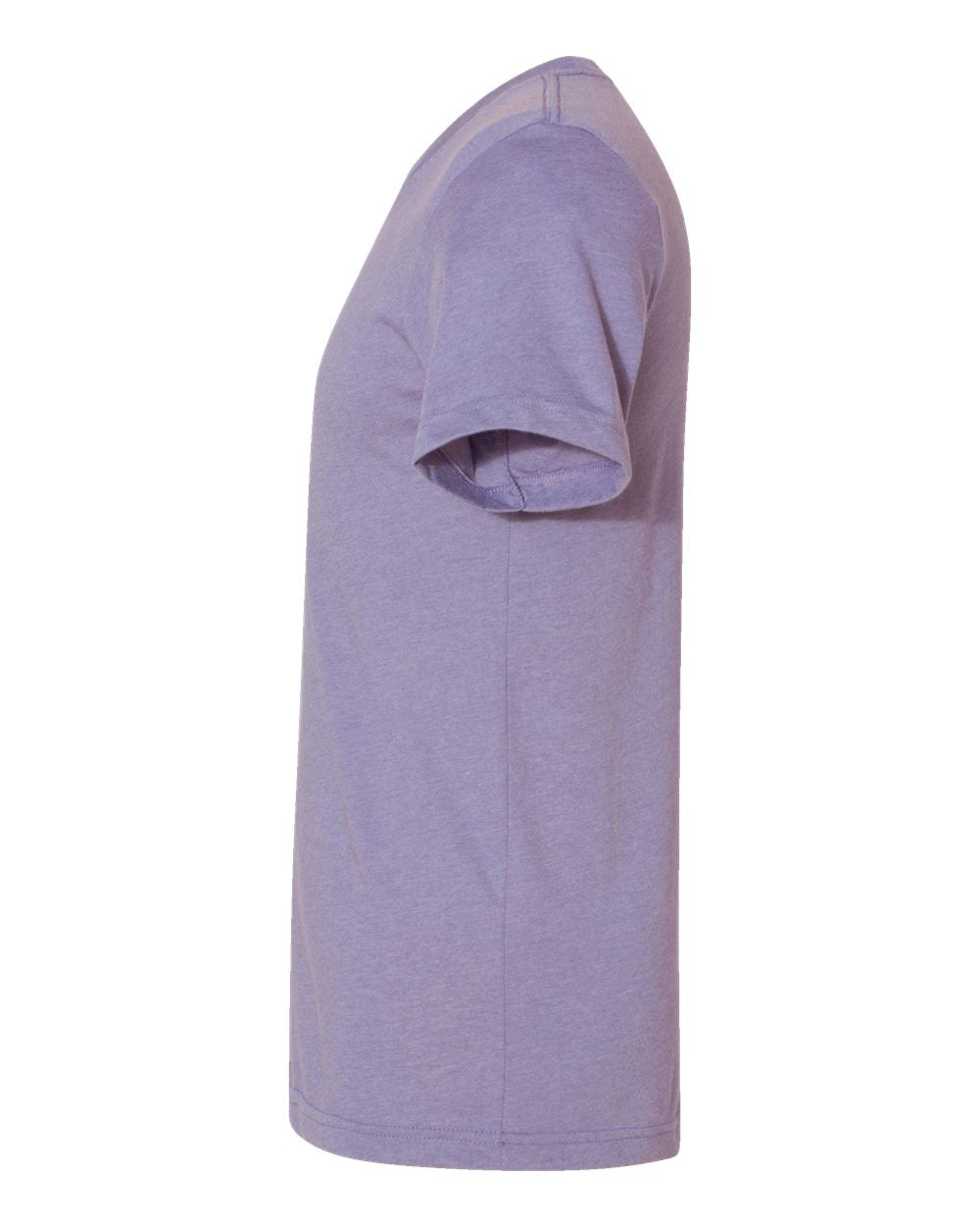 Bella + Canvas 3001 heather dark lavender t-shirt, side view