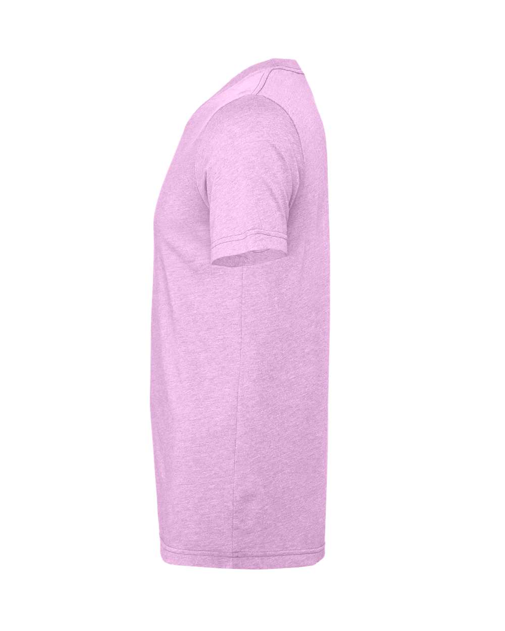 Bella + Canvas 3001 heather prism lilac t-shirt, side view