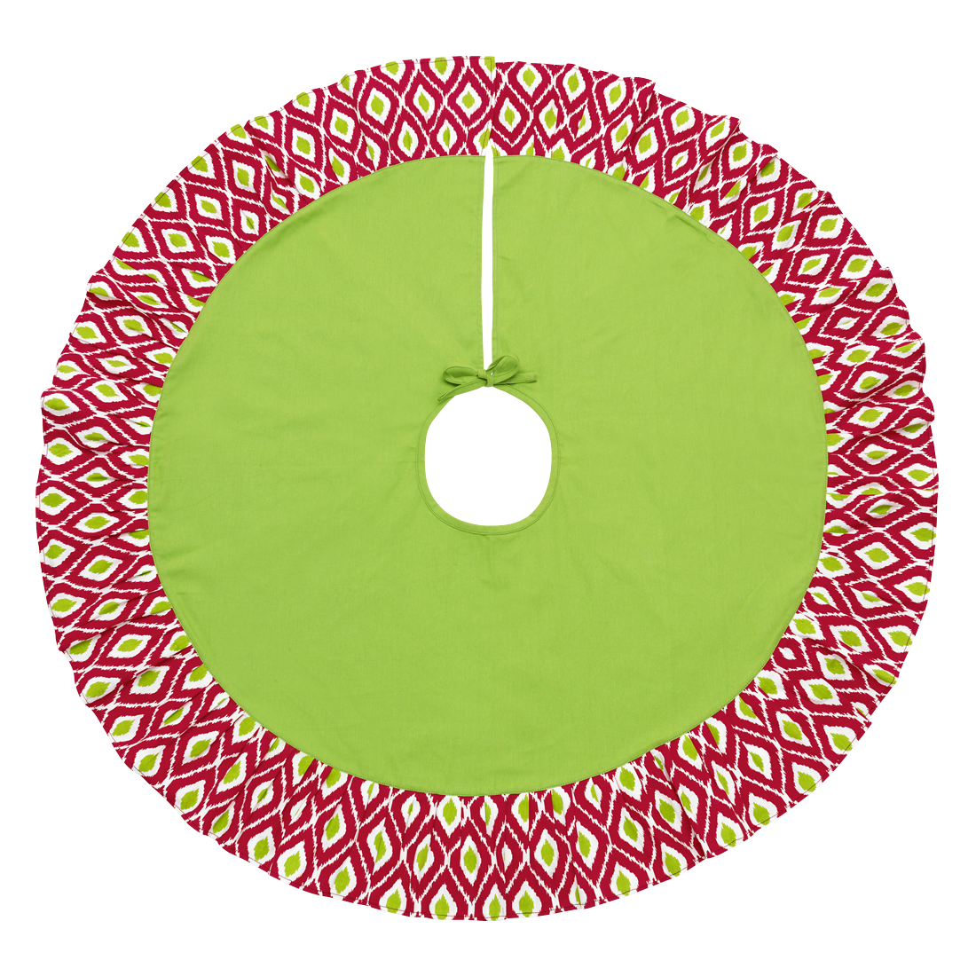 Red & Green Ikat Holiday Tree Skirt