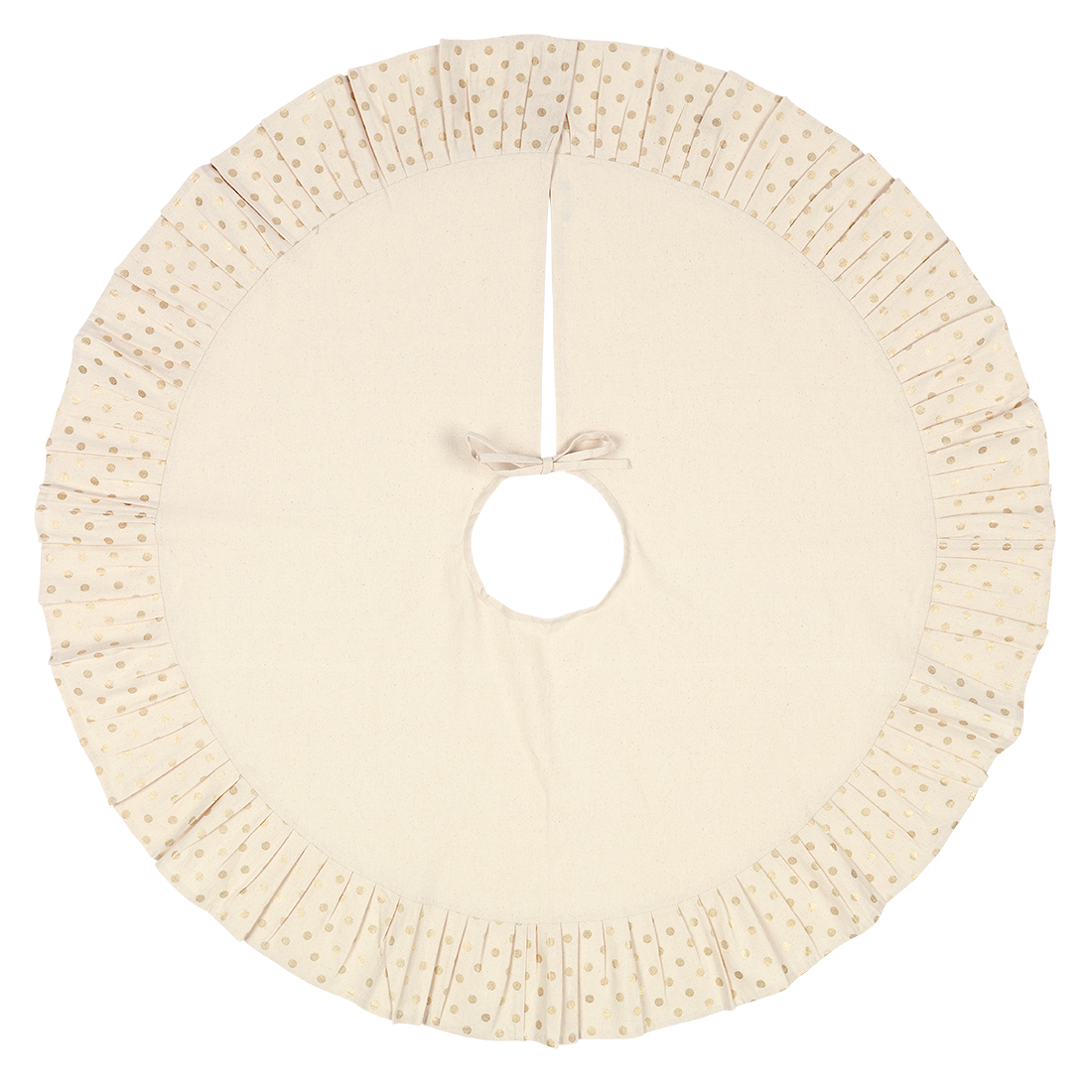 Juco Natural & Gold Dot Holiday Tree Skirt