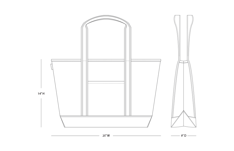 Large Canvas Zippered Tote Bag with Accent Colors.
