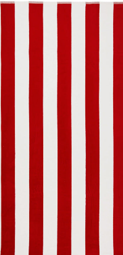 Cotton Velour Cabana Stripe Beach Towel 30" x 60"