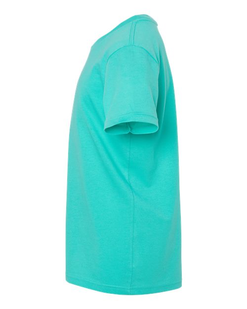Bella + Canvas 3001 teal cotton t-shirt, side view