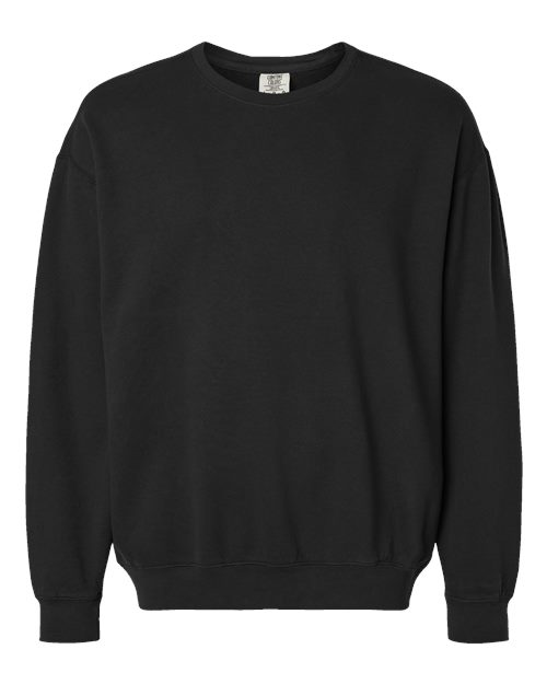 Comfort Colors Garment-Dyed Lightweight Fleece Crewneck Sweatshirt in Black