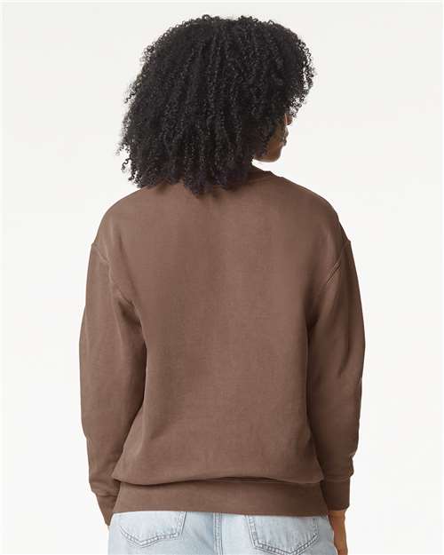 Comfort Colors Garment-Dyed Lightweight Fleece Crewneck Sweatshirt in Espresso, Small