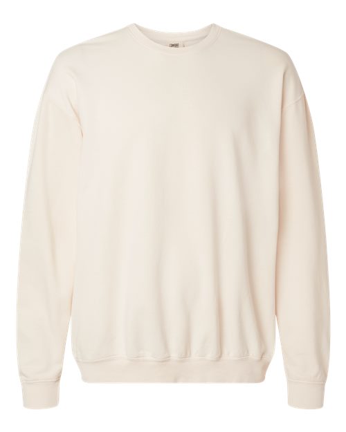 Comfort Colors Garment-Dyed Lightweight Fleece Crewneck Sweatshirt in Ivory, Small