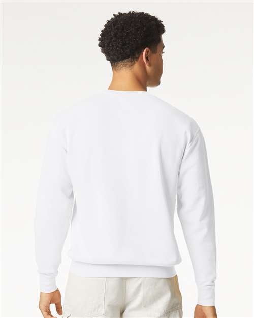 Comfort Colors Garment-Dyed Lightweight Fleece Crewneck Sweatshirt in White, Small