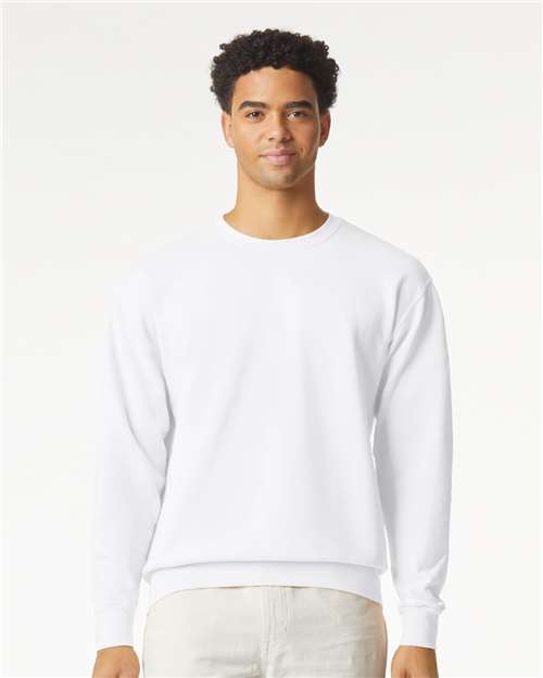 Comfort Colors Garment-Dyed Lightweight Fleece Crewneck Sweatshirt in White, Small