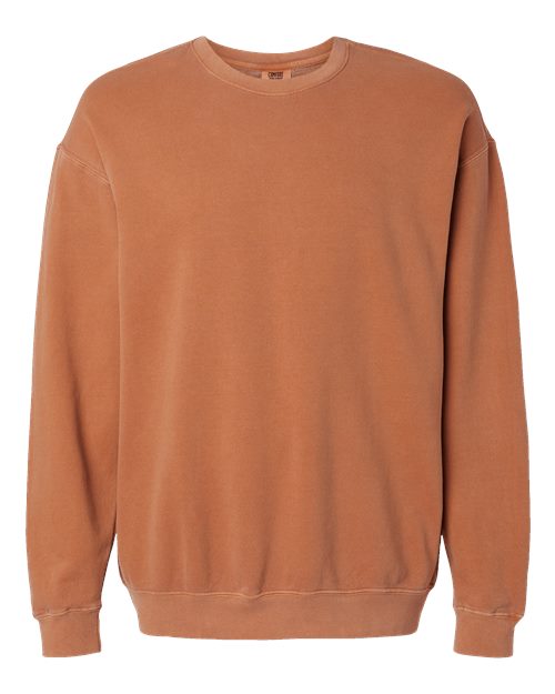 Comfort Colors Garment-Dyed Lightweight Fleece Crewneck Sweatshirt in Yam, Small