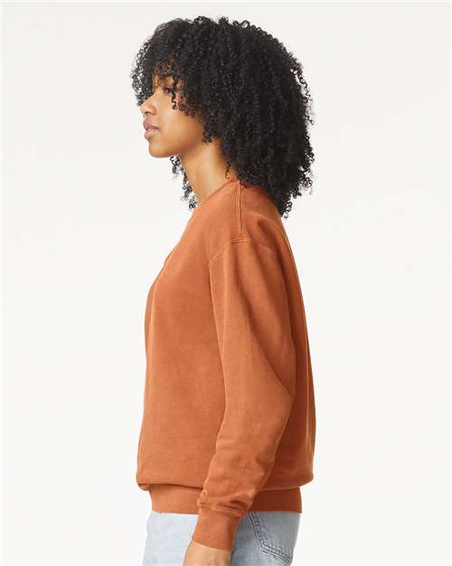 Comfort Colors Garment-Dyed Lightweight Fleece Crewneck Sweatshirt in Yam, Small