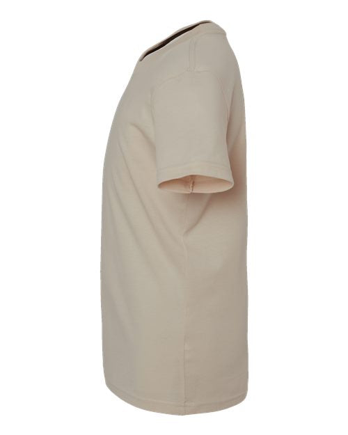 Bella + Canvas 3001 tan cotton t-shirt, side view