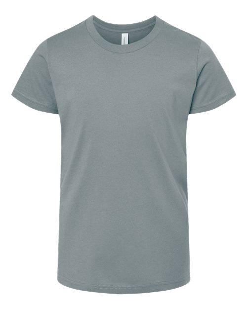 Bella + Canvas 3001 blue storm cotton t-shirt, front view